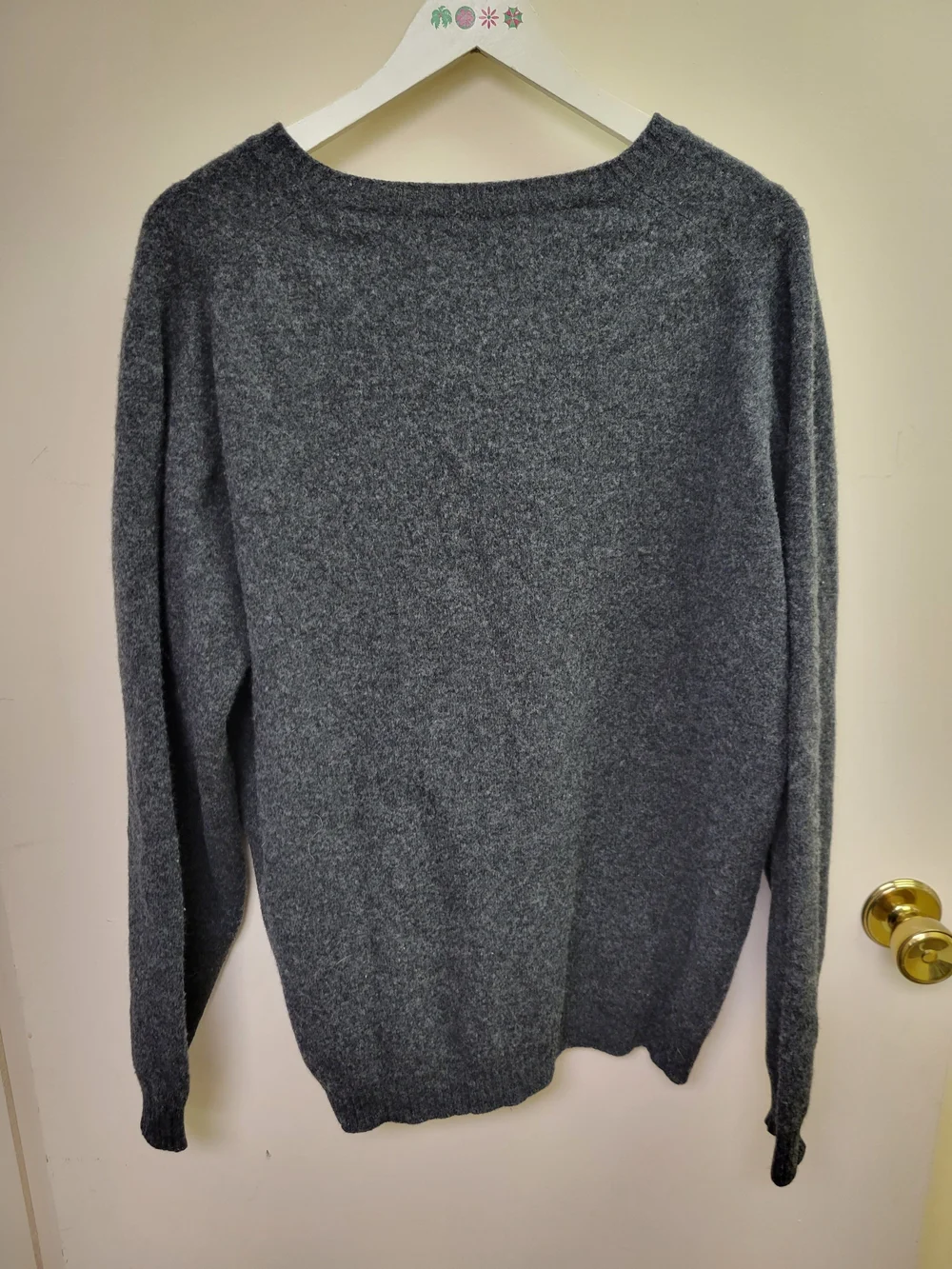 Lands' End Men's L Gray Lambswool Crewneck Pullover Sweater Made In Scotland